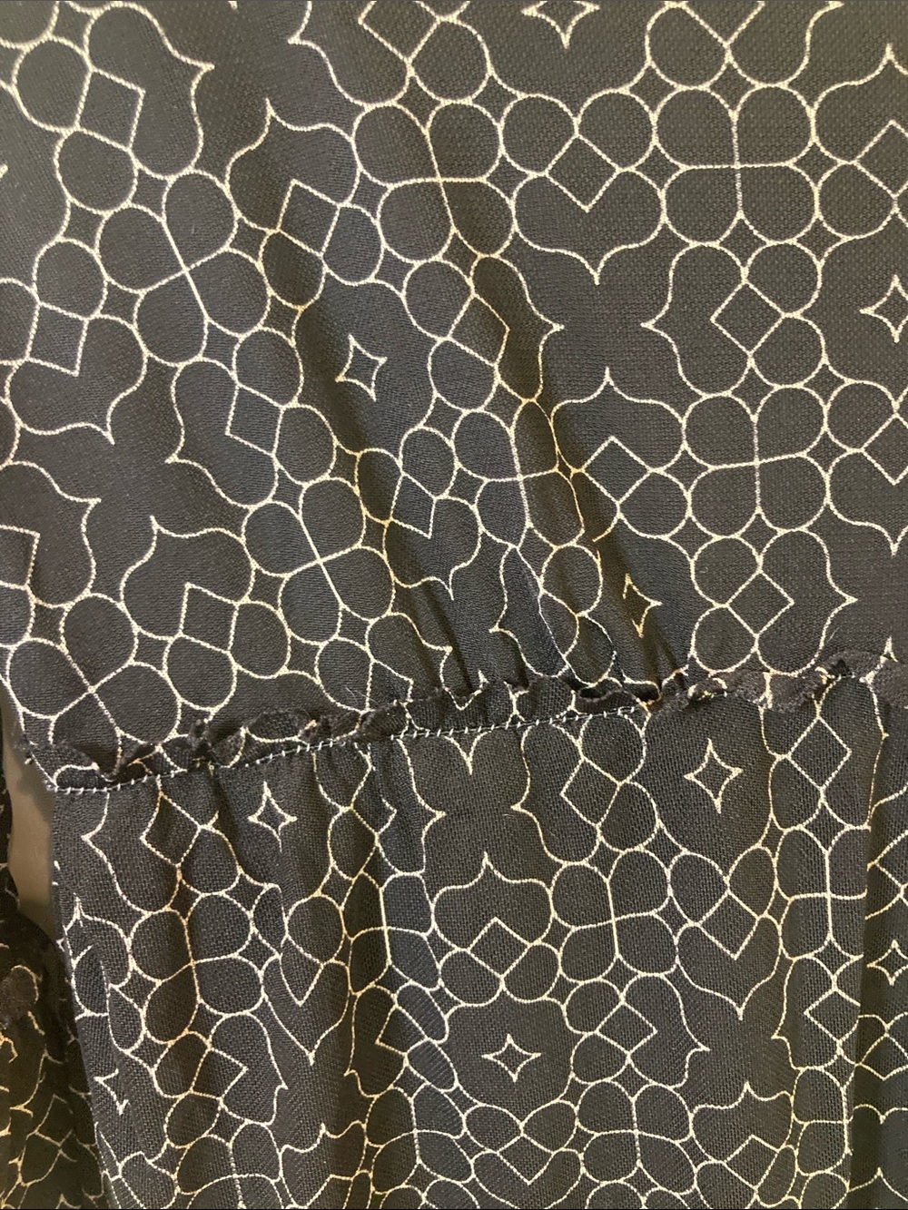 Max Studio Navy and Ivory Patterned Midi Dress - Picture 4 of 9